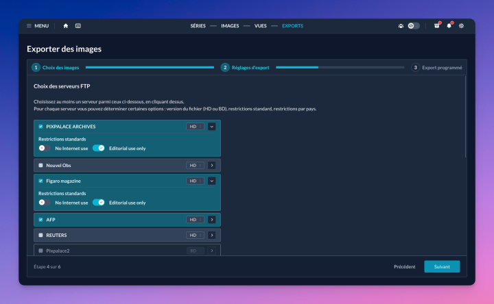 mdall export choix serveurs