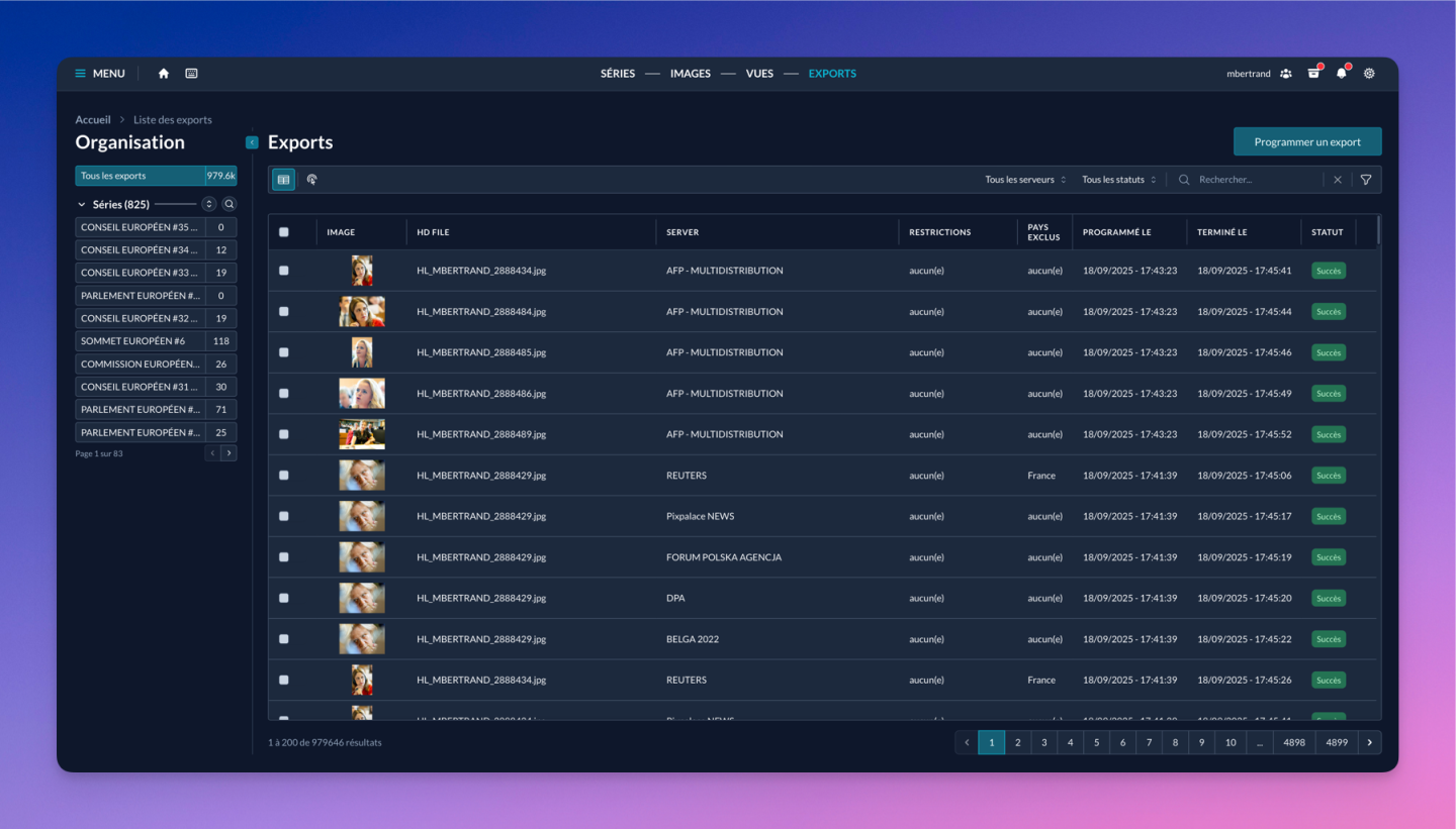 mdall export list